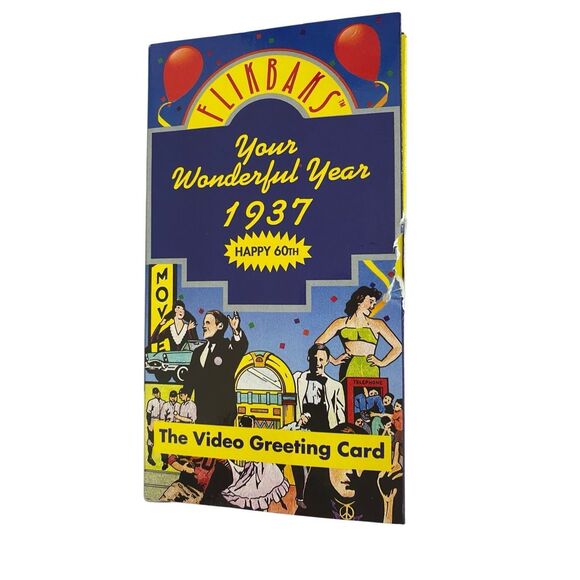 Flikbaks VHS 1937 Your Wonderful Year Happy 60th Birthday Video Greeting Card - Picture 1 of 6